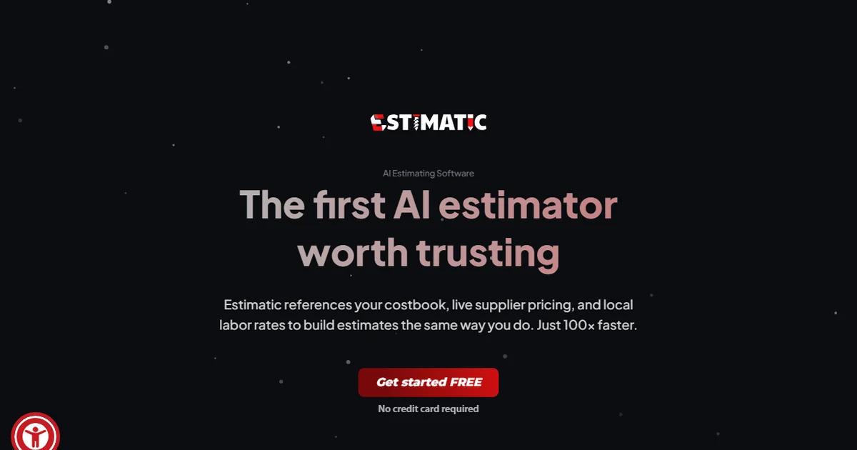 Screenshot of Estimatic AI