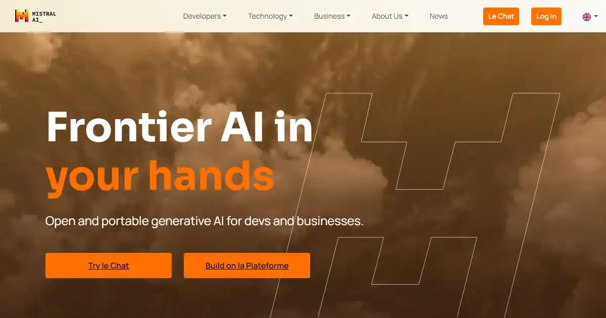 Screenshot of Mistral AI - Mistral AI specializes in creating compute efficie...