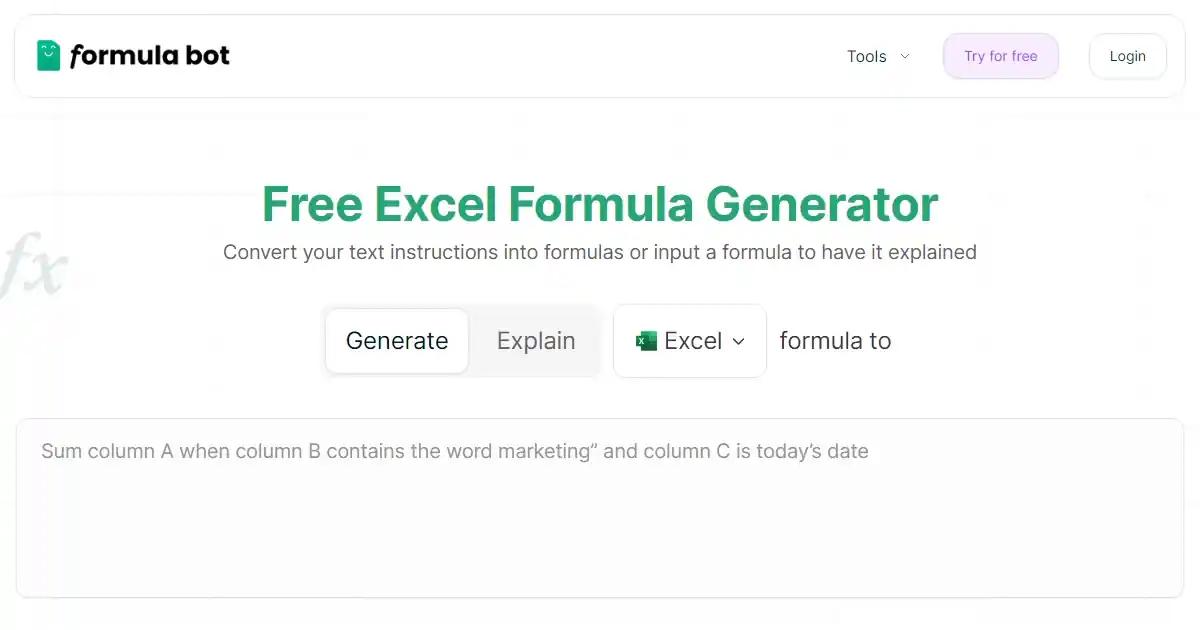 Excel Formula Bot