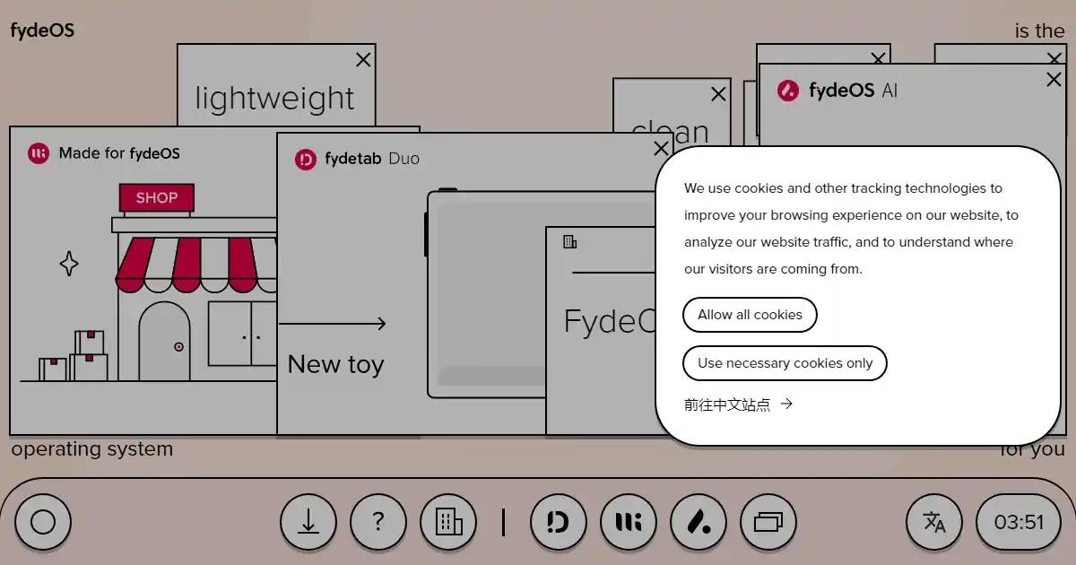 Screenshot of FydeOS - Chatbot-enabled OS for user support....