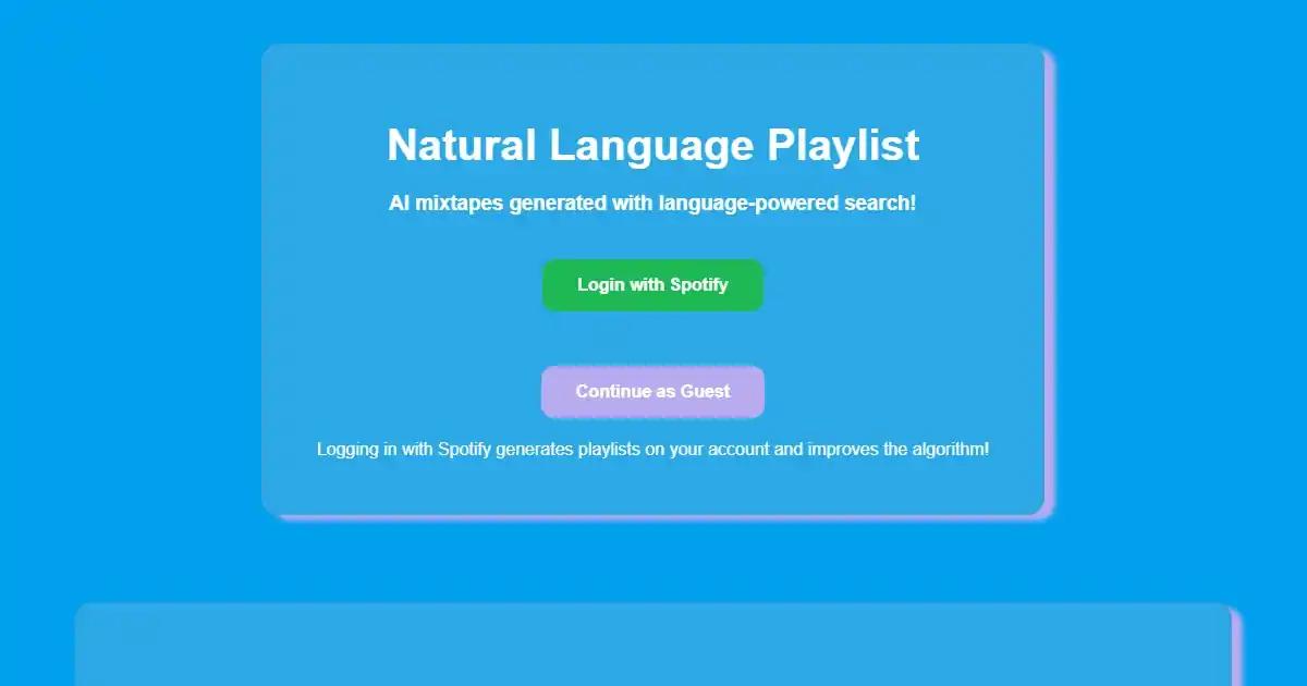 Natural Language Playlist