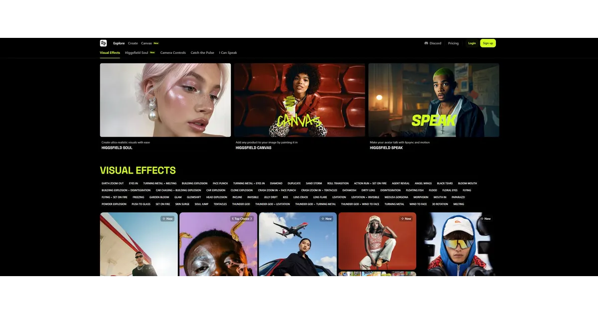 Screenshot of Higgsfield Ai