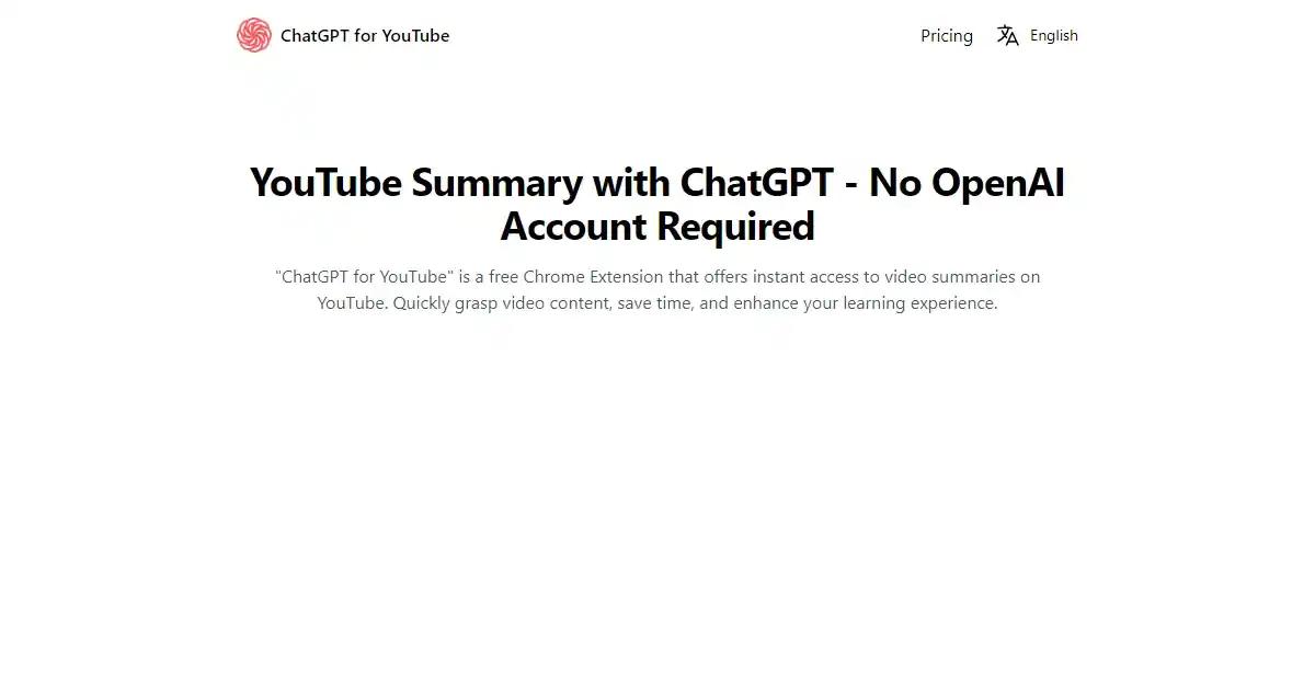 ChatGPT for Youtube