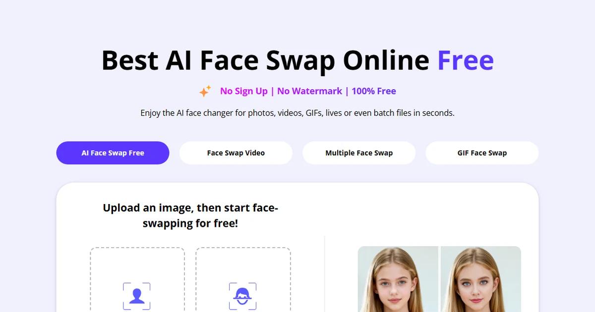 Screenshot of DeepSwapFace