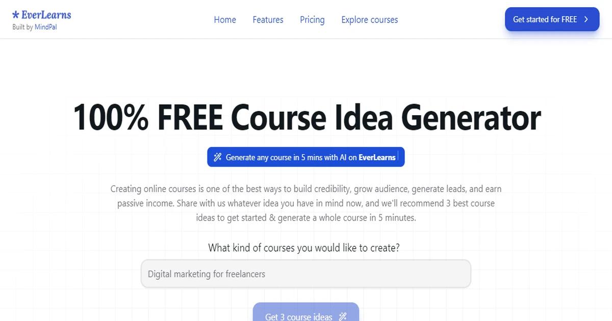 EverLearns Course Idea Generator