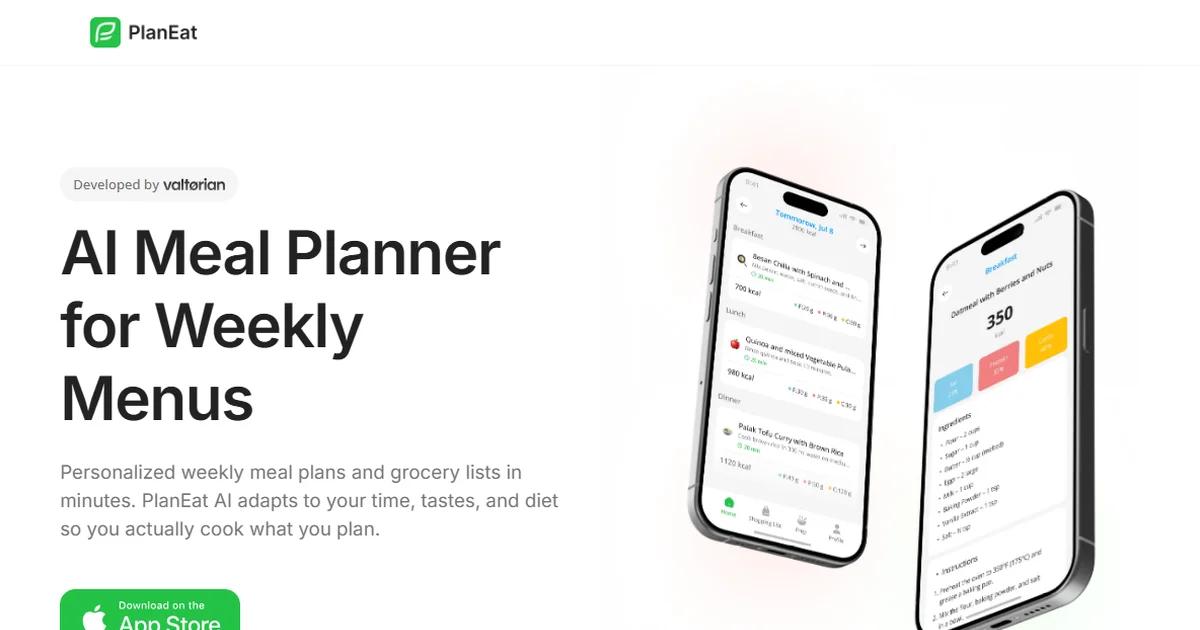 Screenshot of PlanEat AI