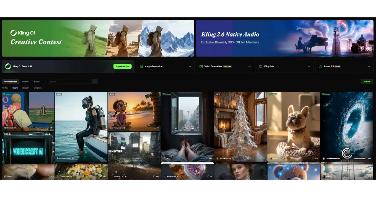 Screenshot of Kling AI