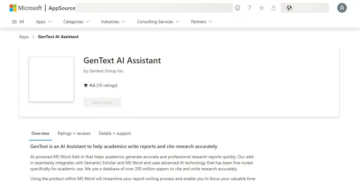 GenText AI Assistant for MS Word