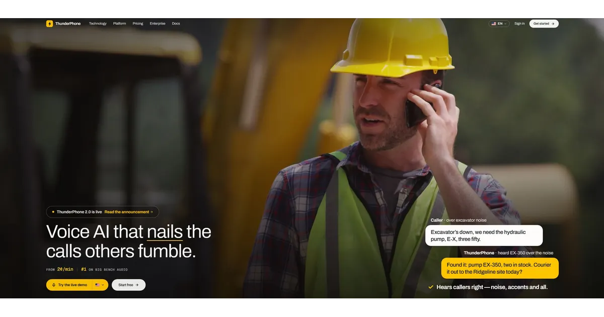 Screenshot of ThunderPhone