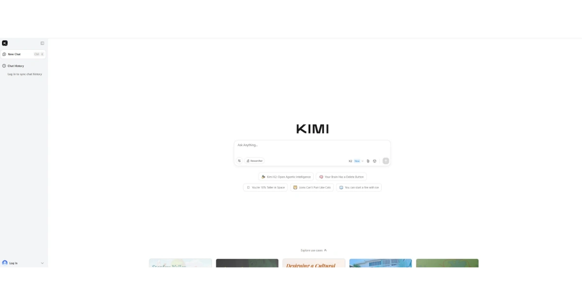 Screenshot of Kimi