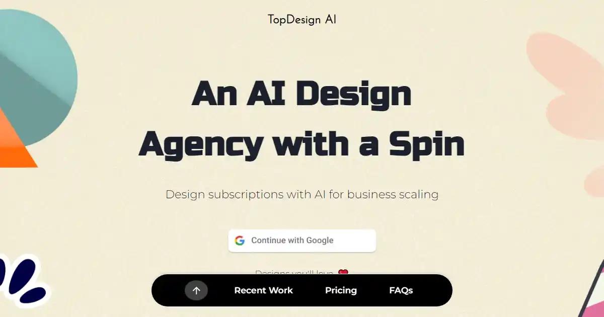 Screenshot of TopDesign AI - An AI-powered platform for effortless and unlimite...