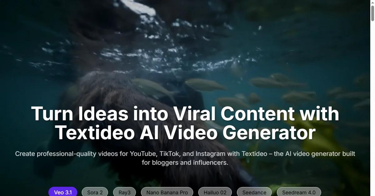 Screenshot of Textideo