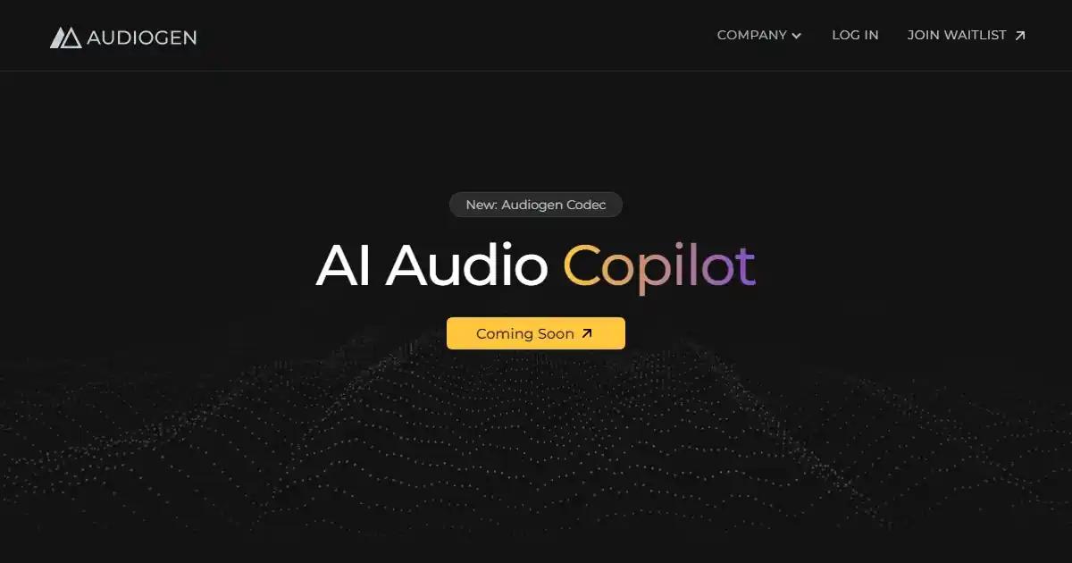 Screenshot of Audiogen - Audiogen empowers creators with AI-generated royal...