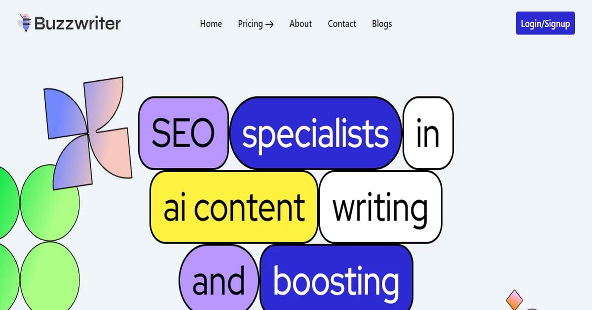 Screenshot of Buzzwriter - Buzzwriter is an AI-driven tool designed for SEO-o...