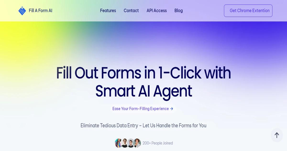 Screenshot of Fill A Form AI - AI-powered form filling agent that completes entir...