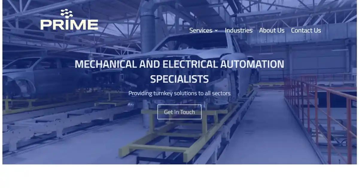 Screenshot of Prime AI Ltd - Prime AI offers turnkey mechanical and electrical ...