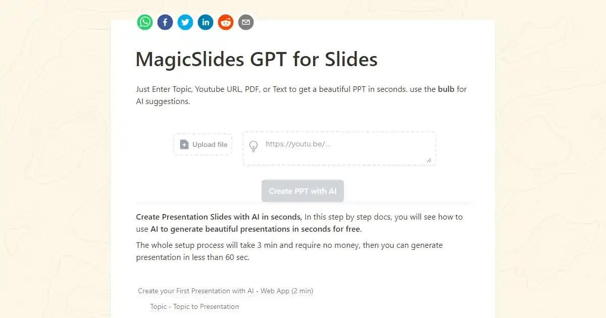 Screenshot of GPTforSlides - Generate Beautiful Presentations with Images, Desi...