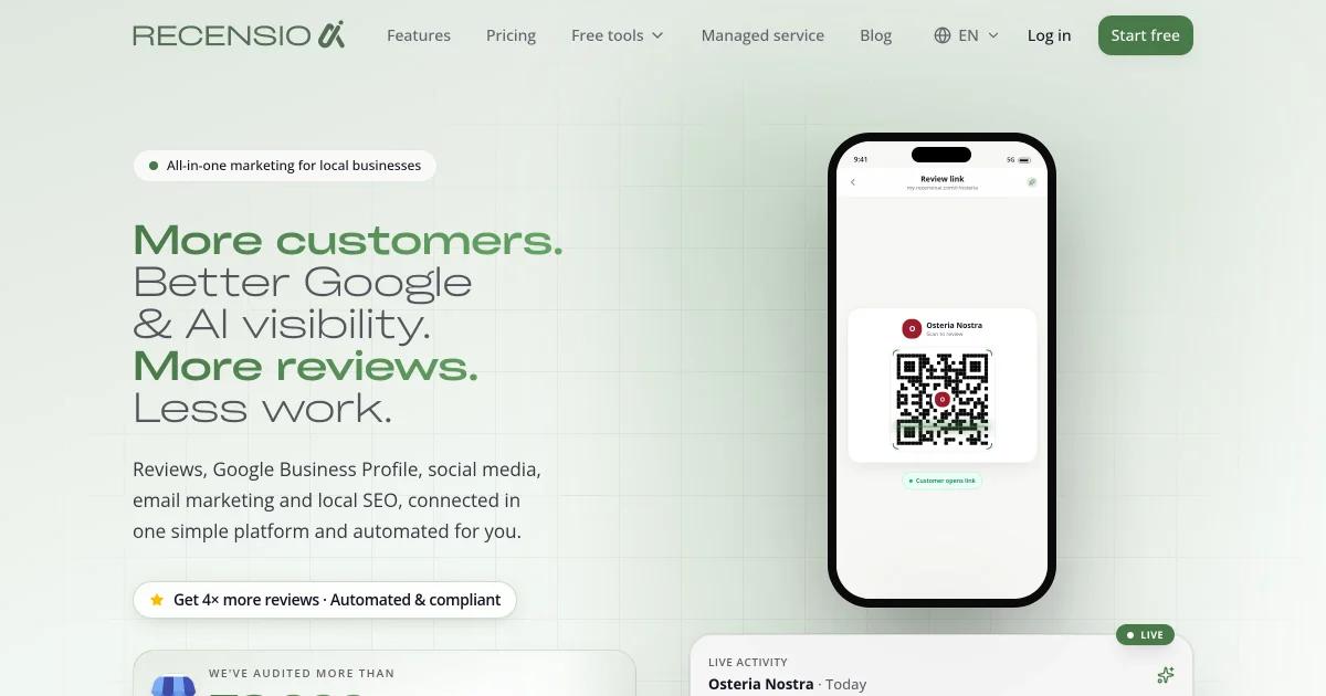 Screenshot of RecensioAI