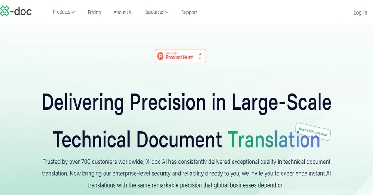 Screenshot of X-doc.ai - X-doc.ai offers an AI-driven translation platform ...