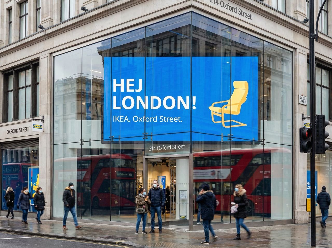 LED display installed for IKEA, High-Street Shopfront Windows