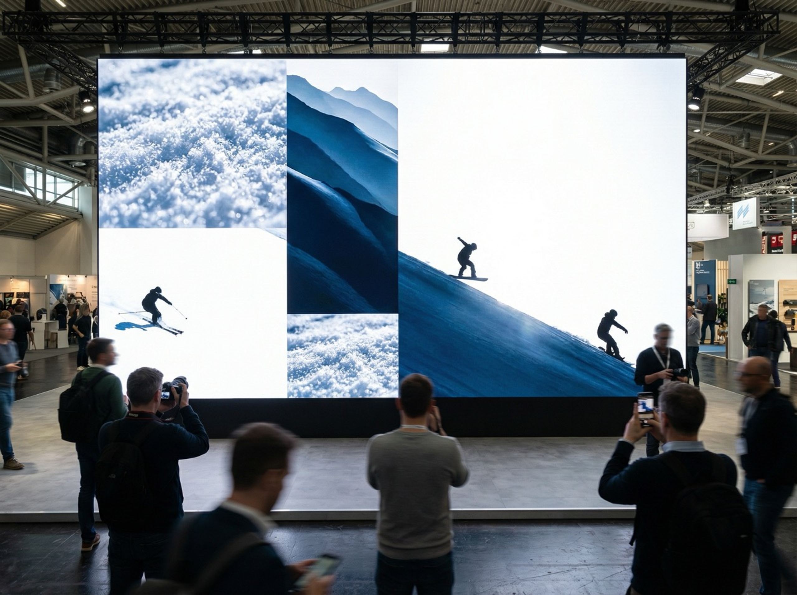LED display installed for Salomon, Stand Display for ISPO Munich 2025