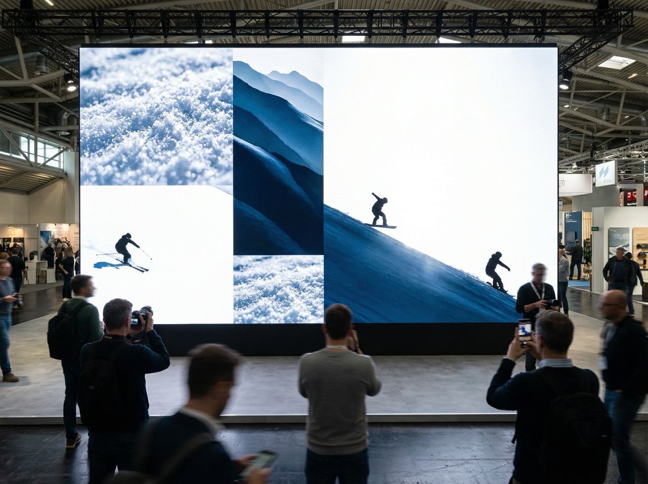LED display installed for Salomon, Stand Display for ISPO Munich 2025