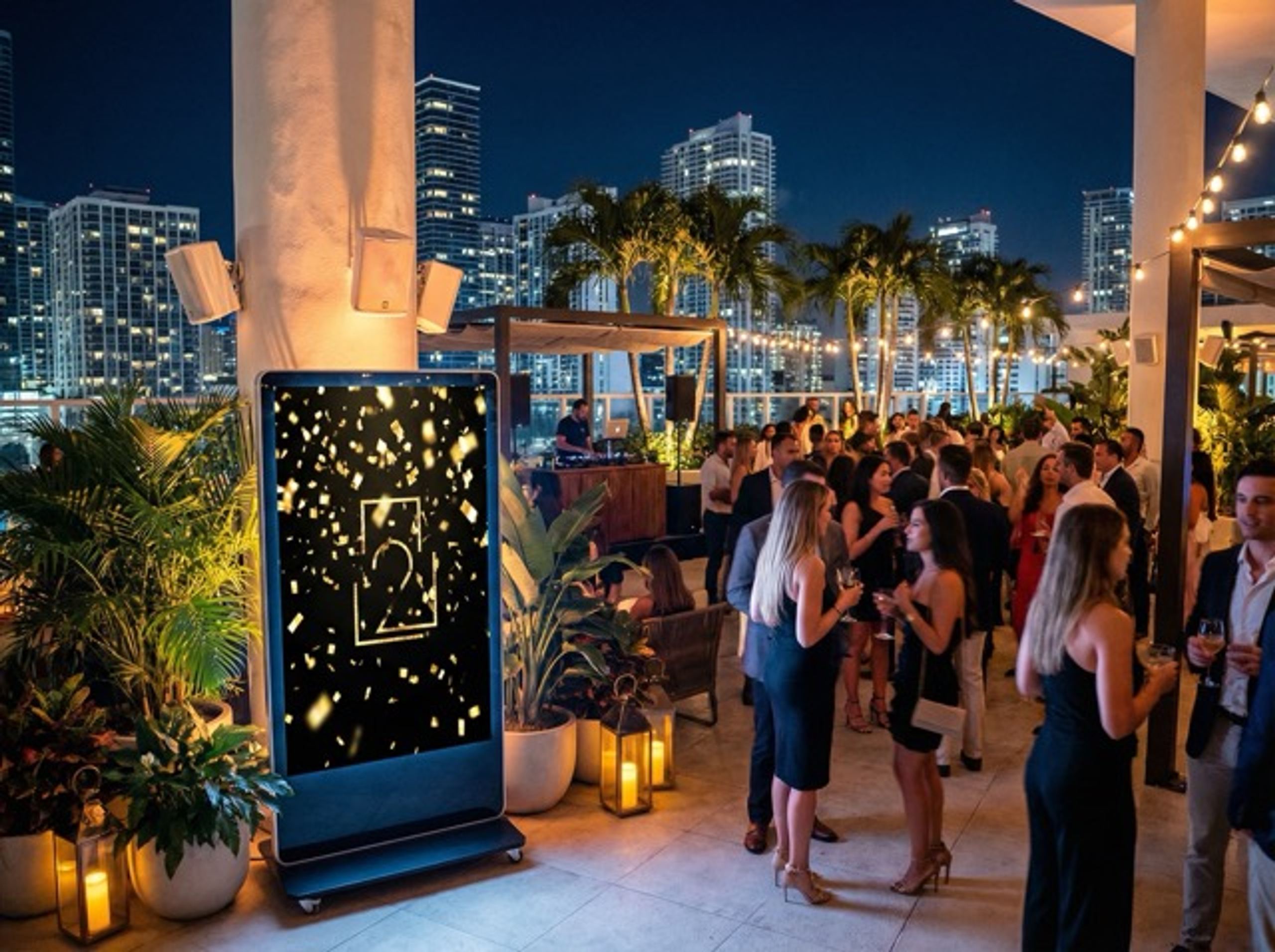 Rooftop New Year's Eve Party, an LED video wall installed by MegaScreens