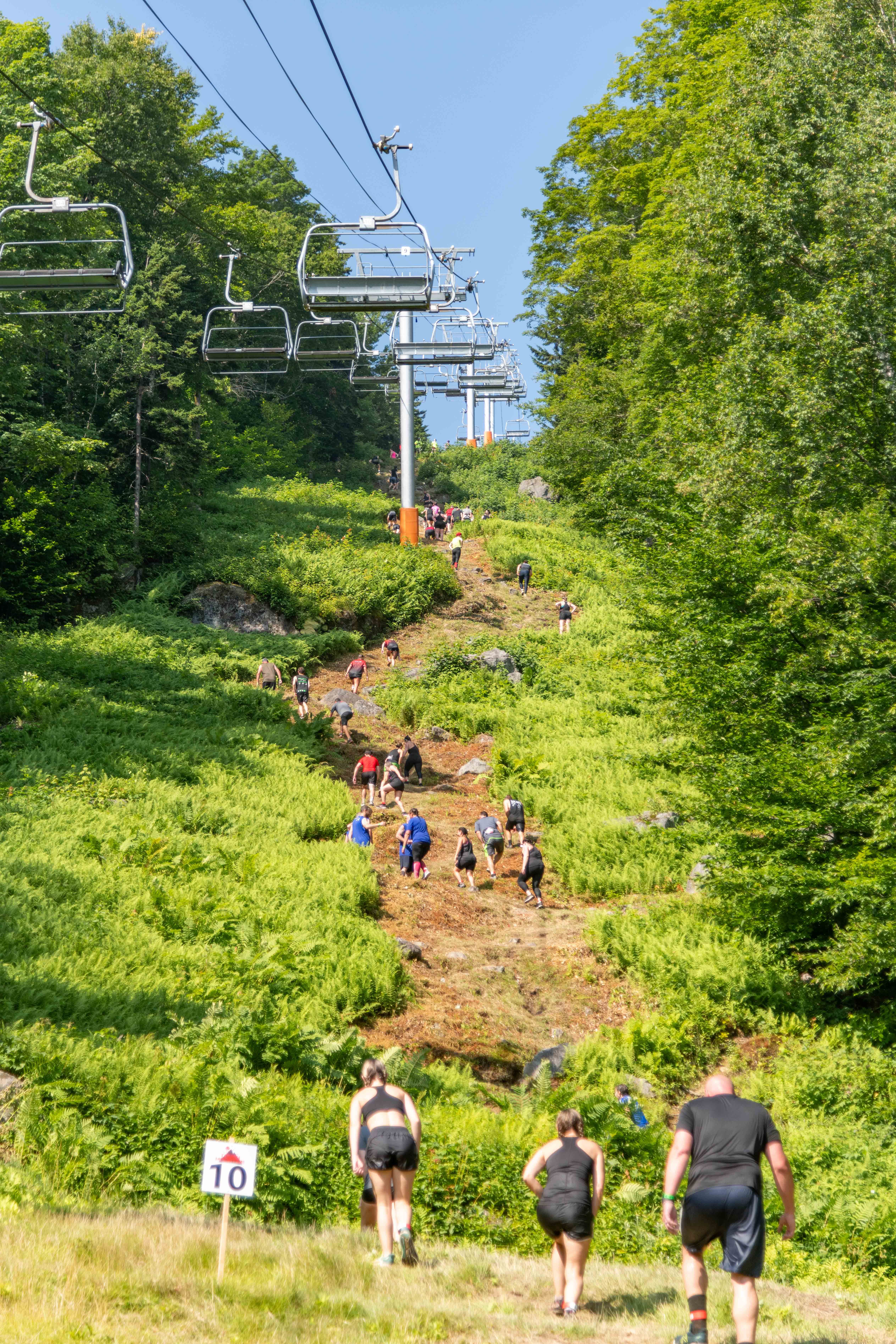 Racers going through WTF at Sunday River's Tough Mountain Challenge.