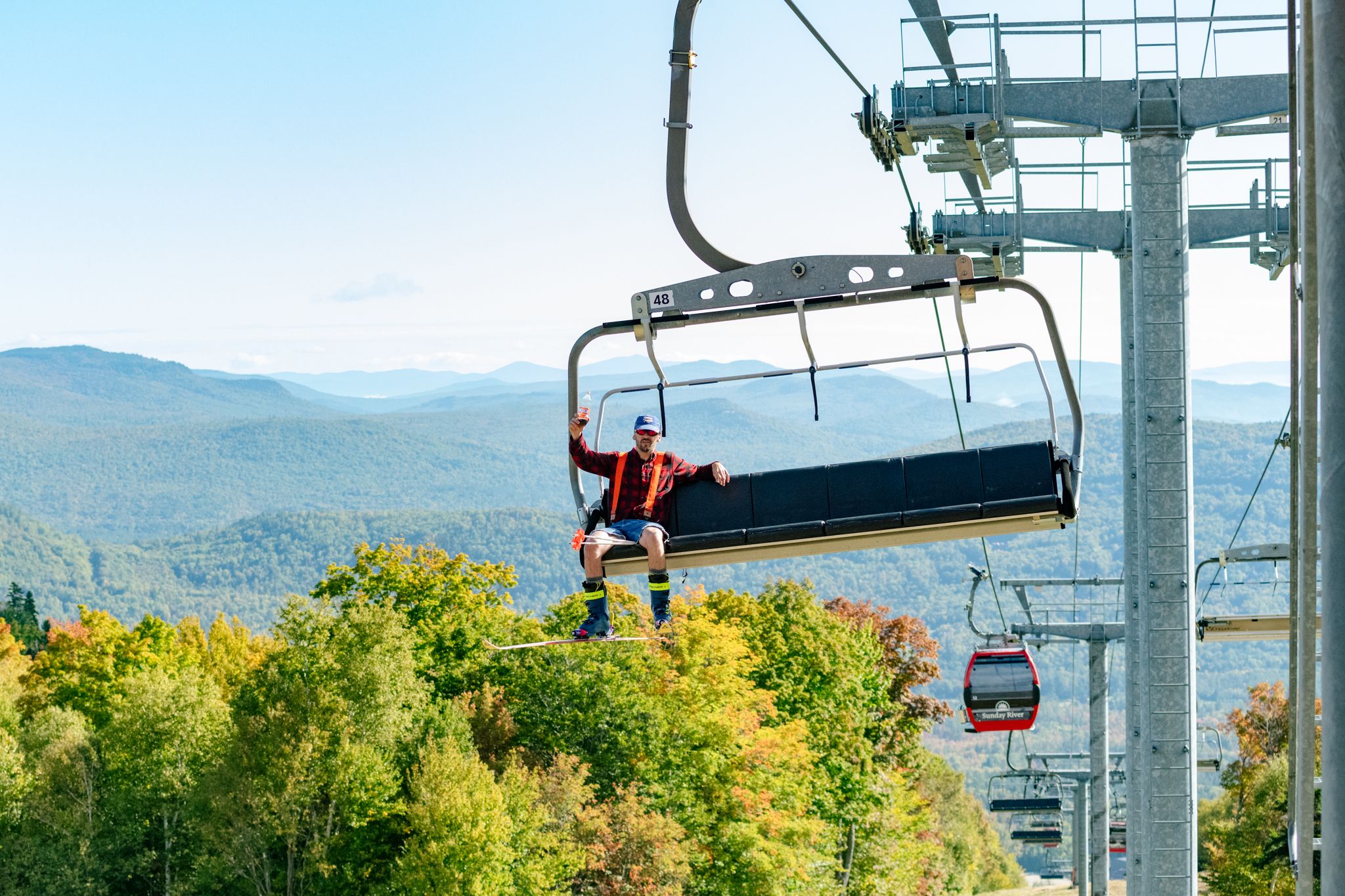 Donny sitting in a chair at Sunday River.