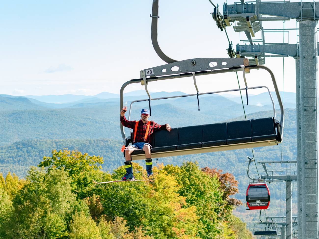 Donny sitting in a chair at Sunday River.