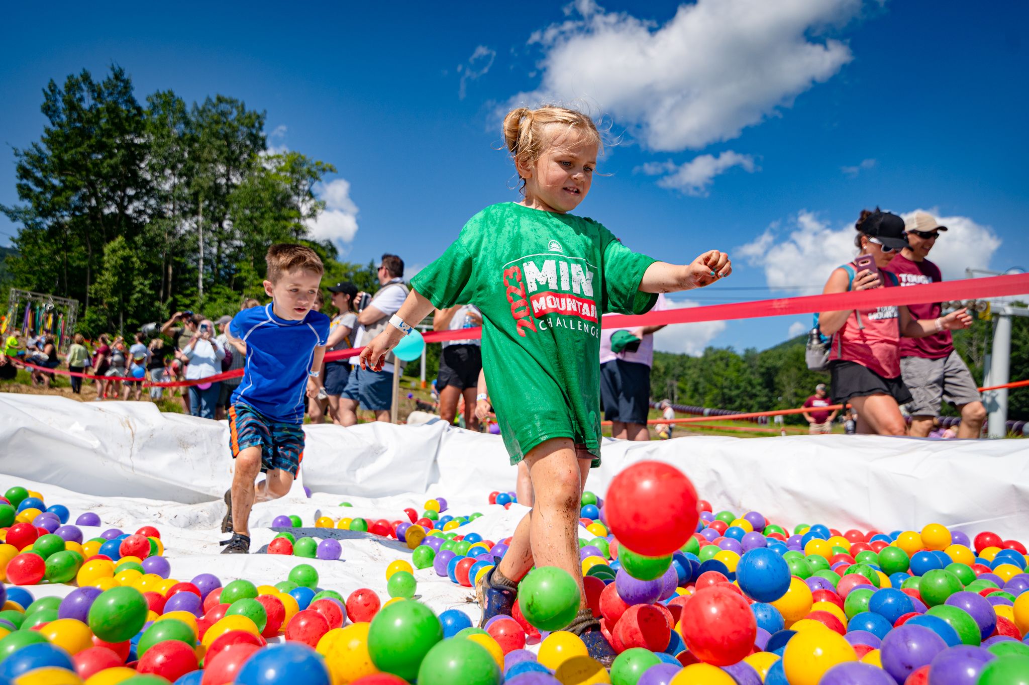 Mini Mountain runners in the ballpit.