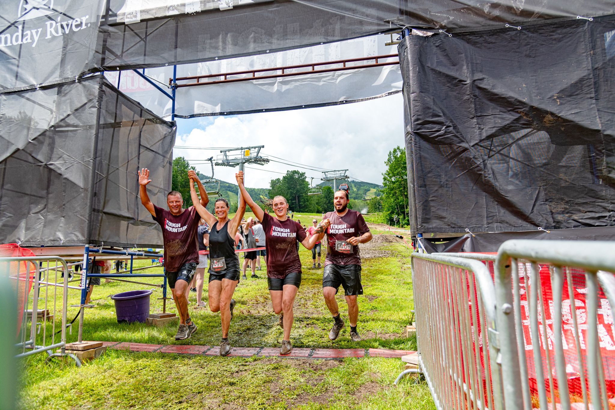 Tough Mountain Challenge runners finishing the course.
