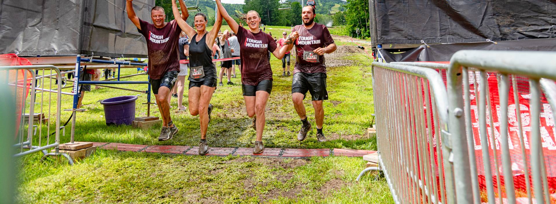 Tough Mountain Challenge runners finishing the course.