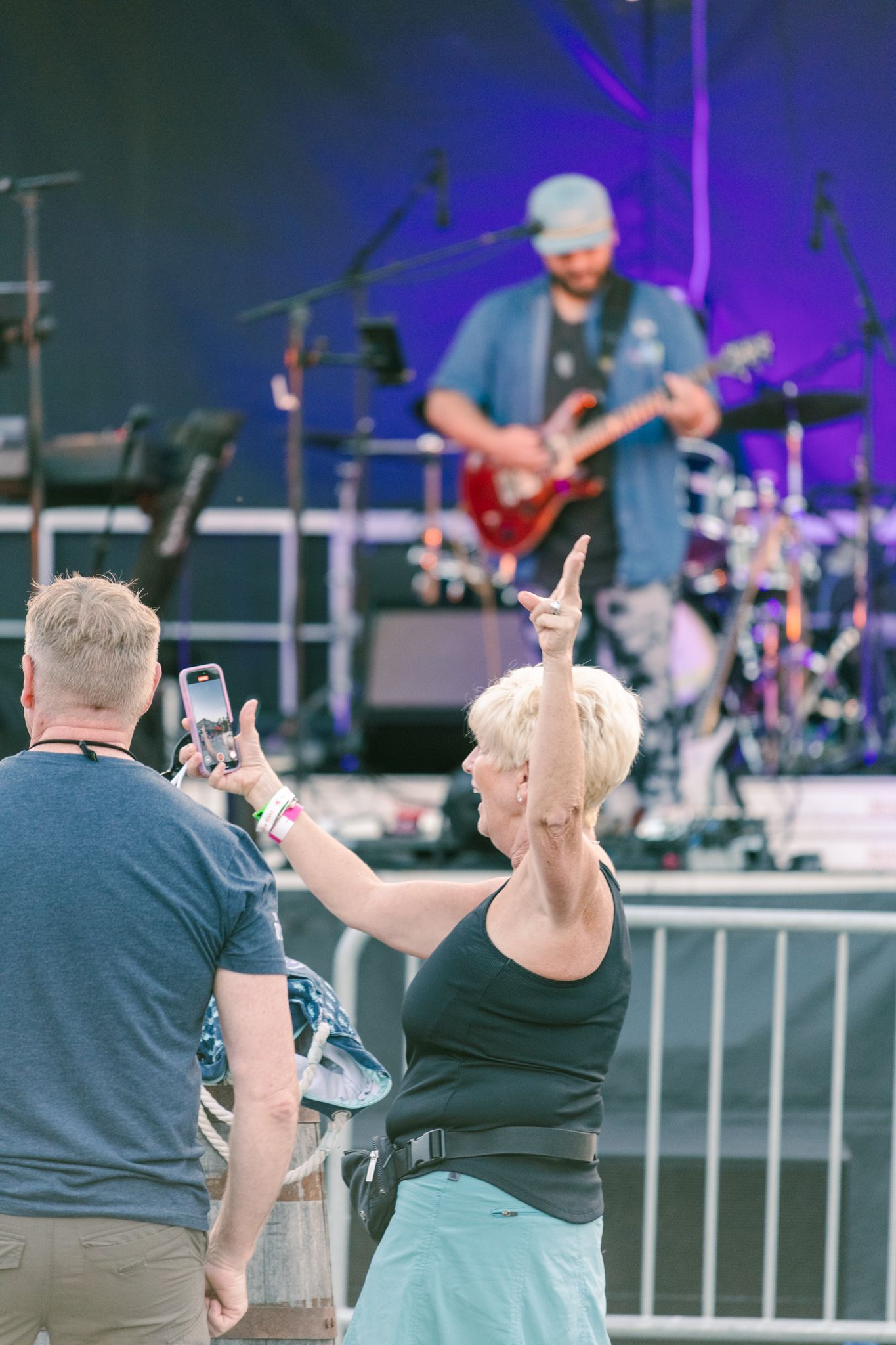A woman dancing at the concert at Tough Mountain Challenge.