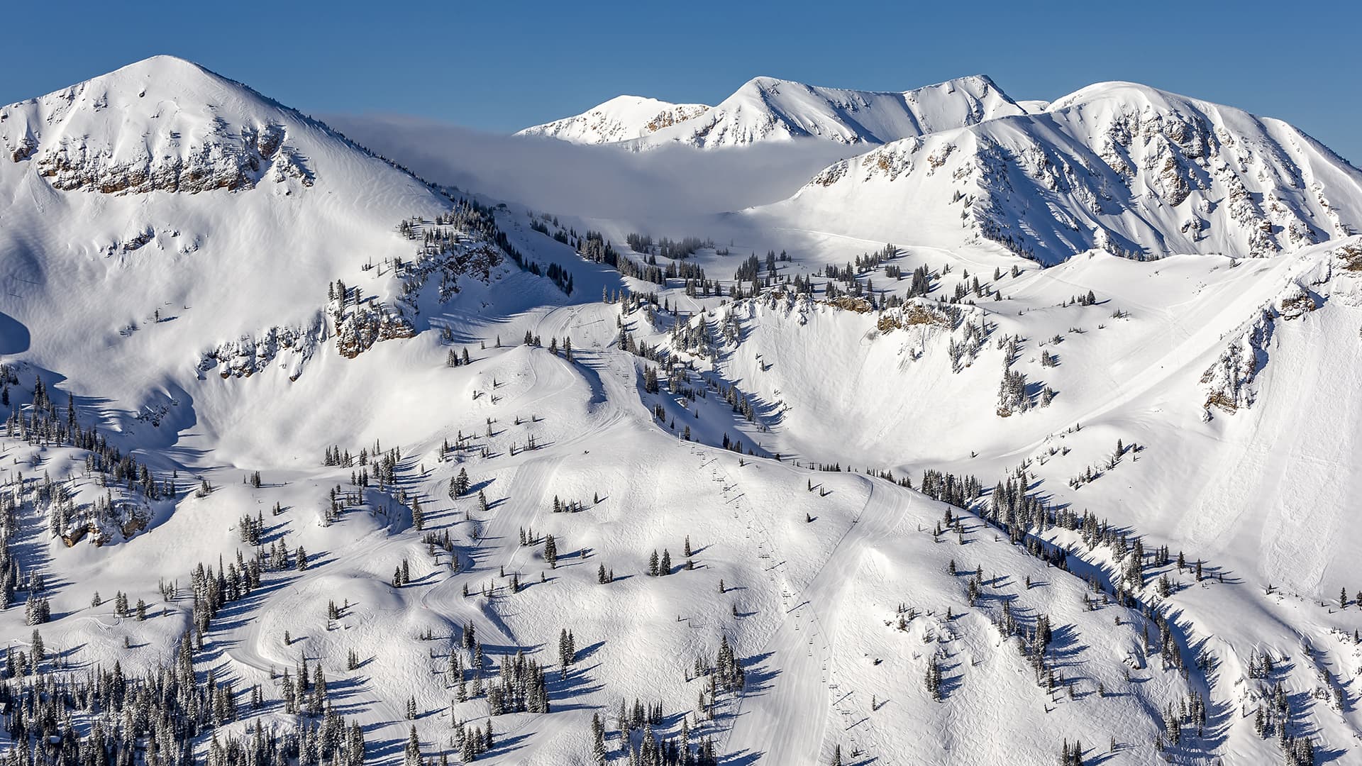 Snow covered mountain peak.