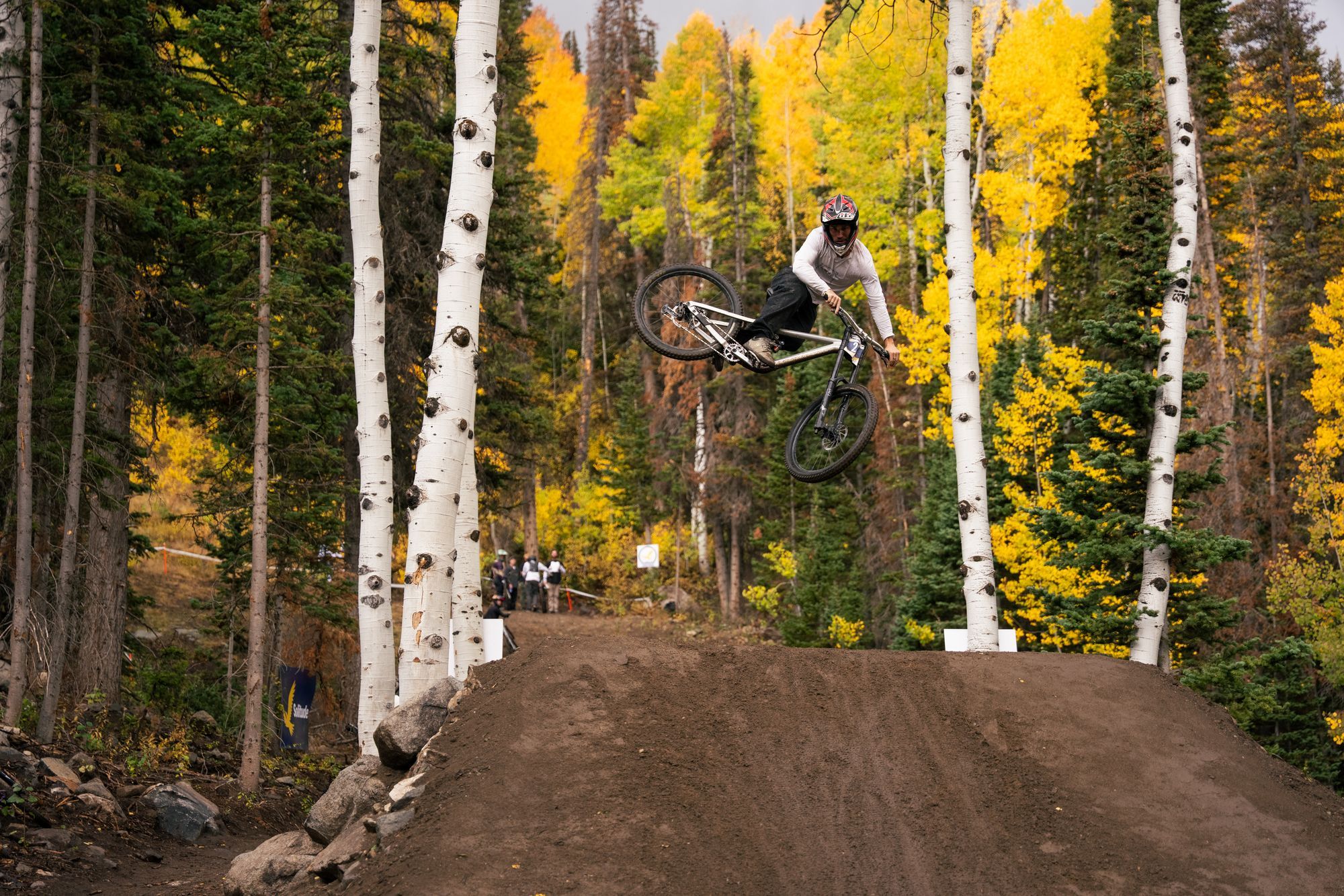 Two bikers riding Solitude Bike Park