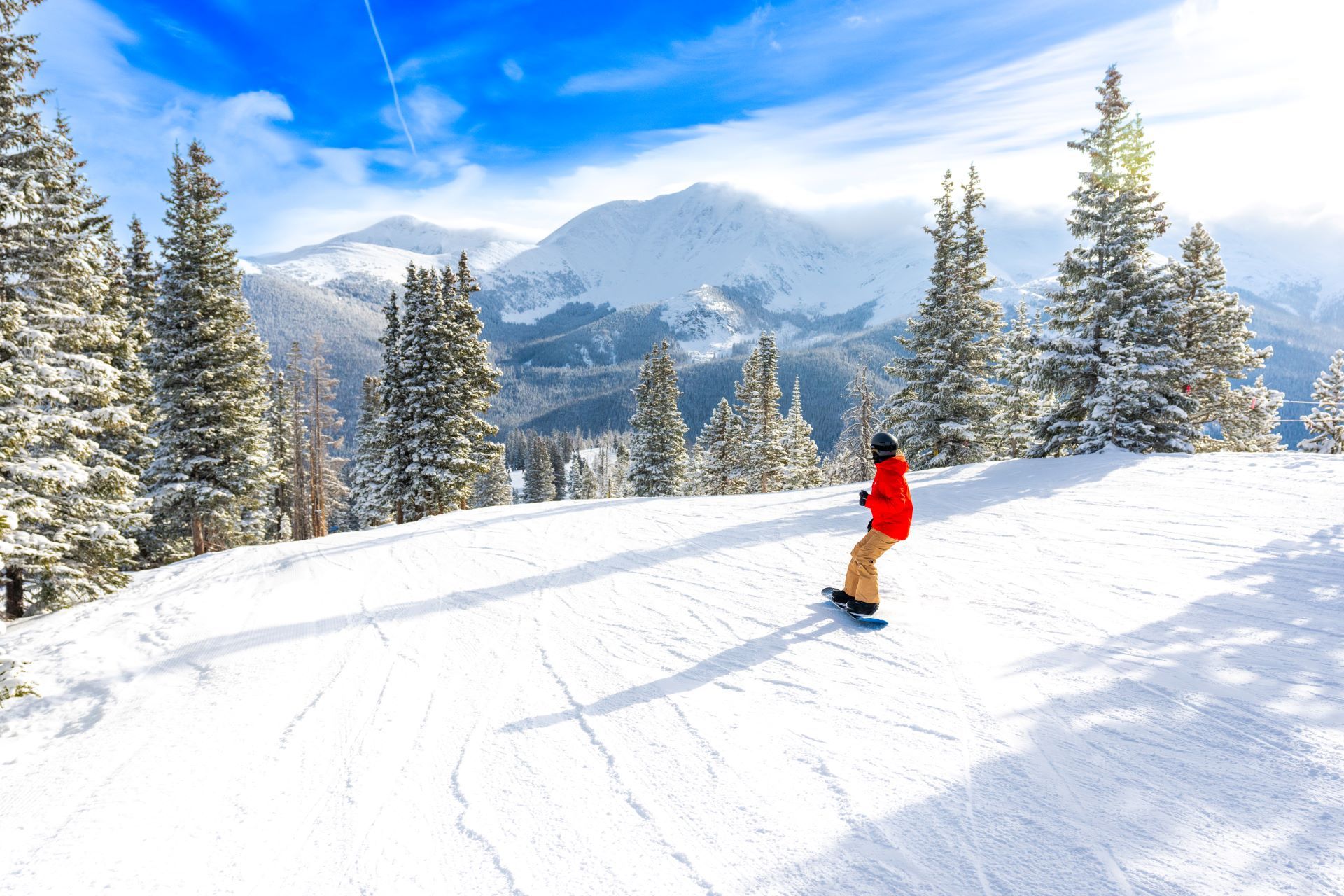 Snowboarder on mountain at Winter Park Resort