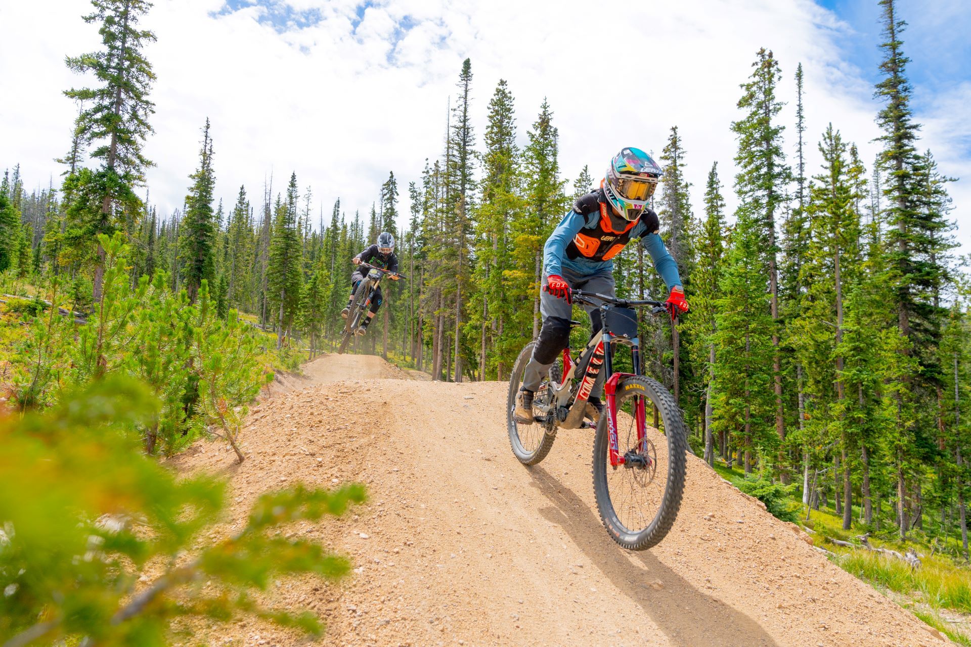 Mountain biker at Trestle Bike Park, Winter Park CO