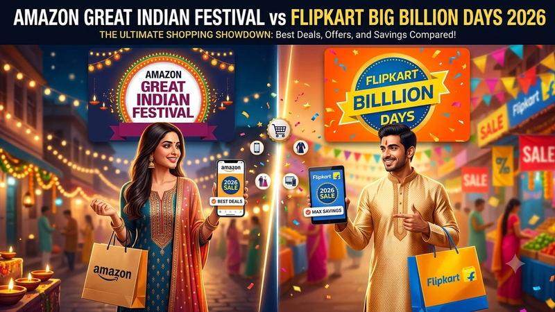 Amazon Great Indian Festival vs Flipkart Big Billion Days 2026: तारीख, ऑफर्स और खरीदारी गाइड