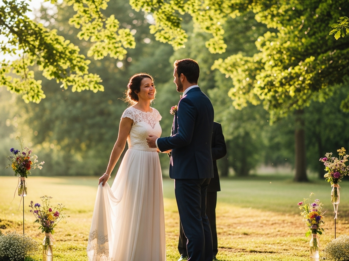 Romantische Outdoor-Hochzeit im Park mit DIY Dekoration