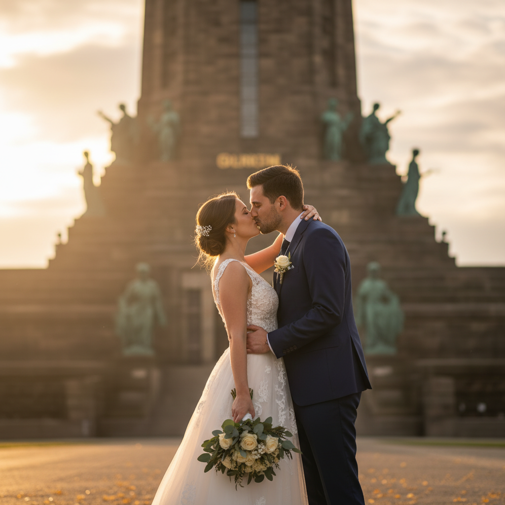 Brautpaar Kuss Völkerschlachtdenkmal Leipzig