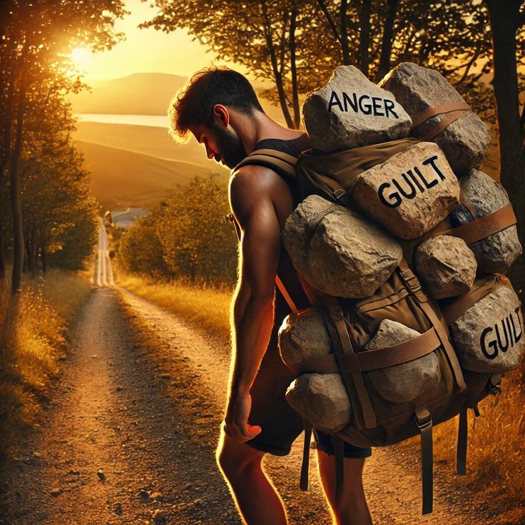 אדם סוחב אבנים של דפוסים 