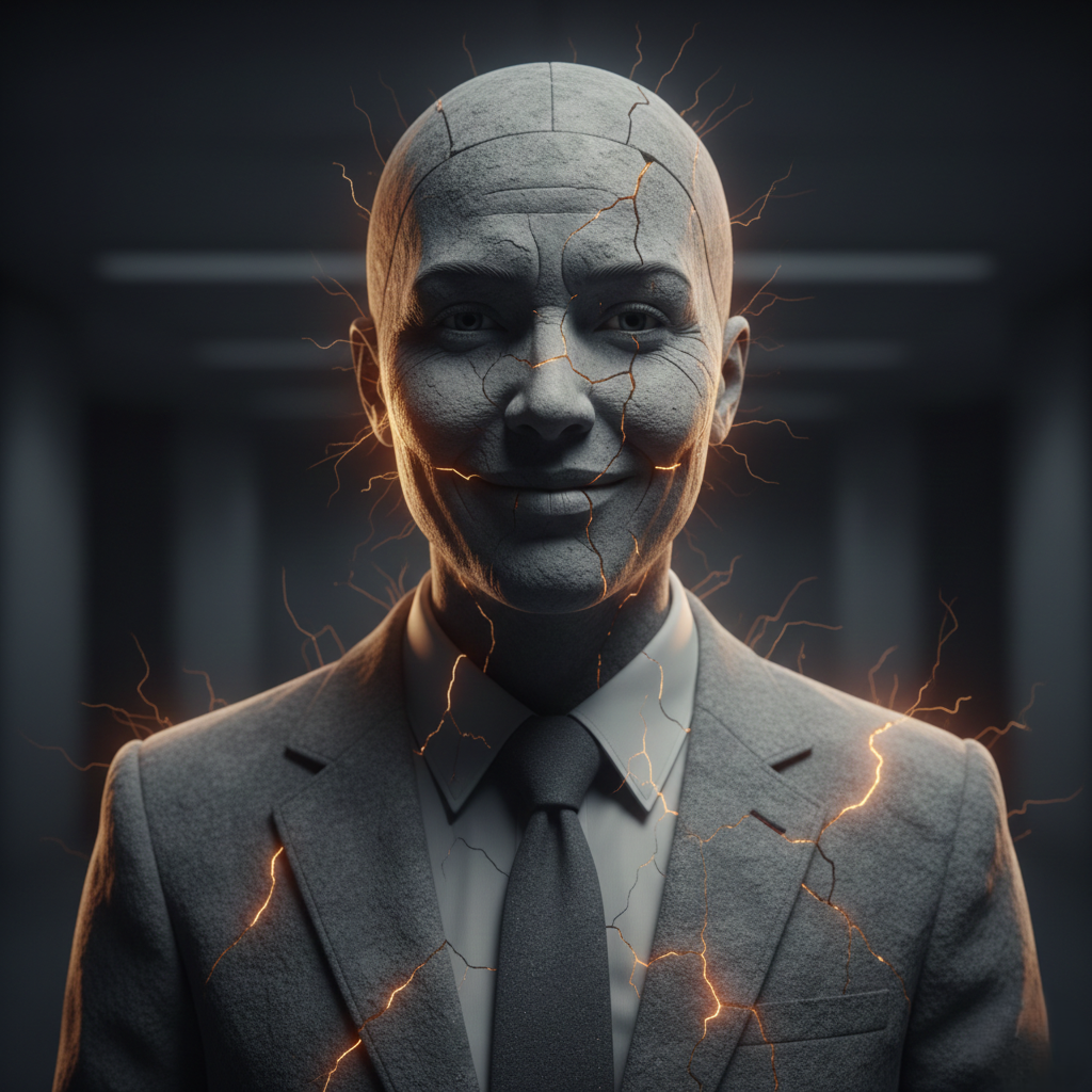 אדם בחליפה נשרף מבפנים