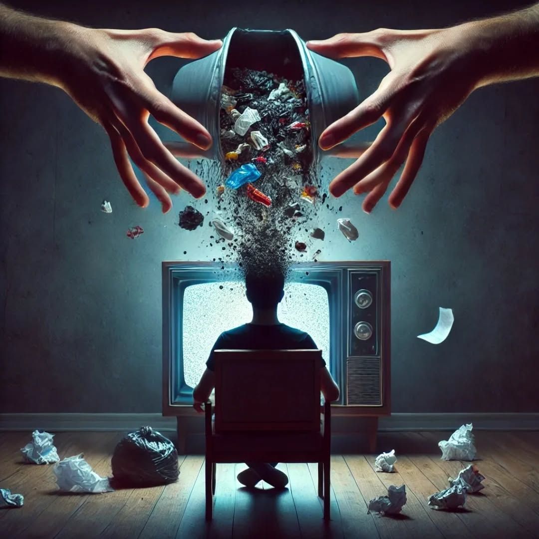 אדם מול המסך וכמות עצומה של זבל נכנסת לו למח