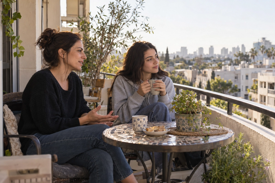 מראה כיצד אפשר לתת שם למצב בלי להפוך את השיחה לחקירה או לשיחת טיפול רשמית.