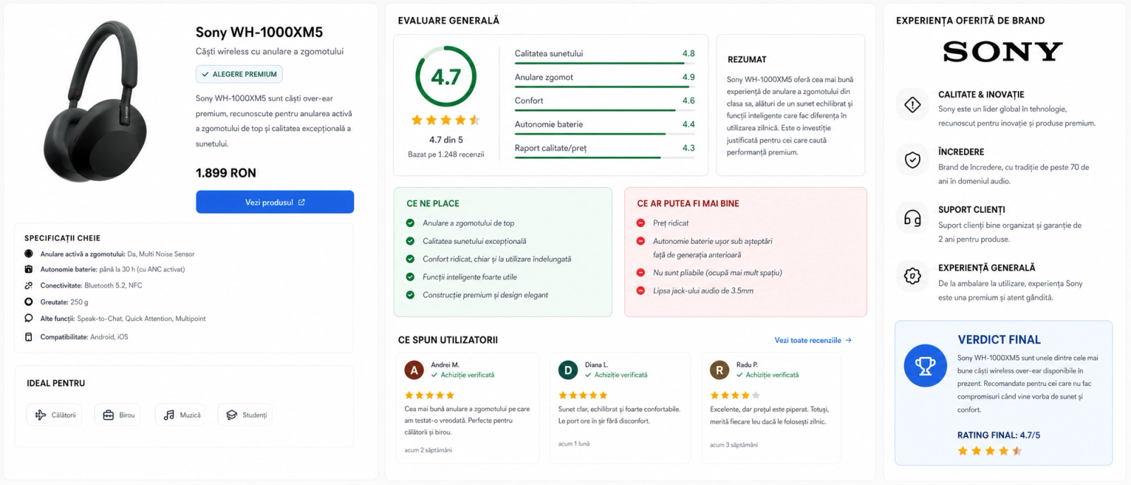 Analiză de produs — branding, experiență și încredere în decizia de cumpărare