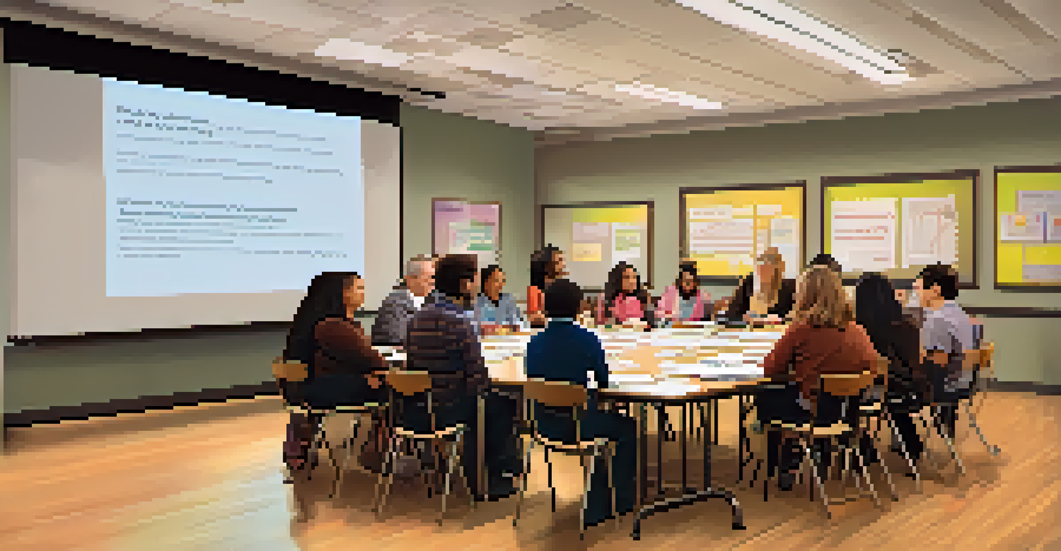 Parents and educators engaged in a meeting at a New York City school, discussing educational initiatives and promoting community involvement.