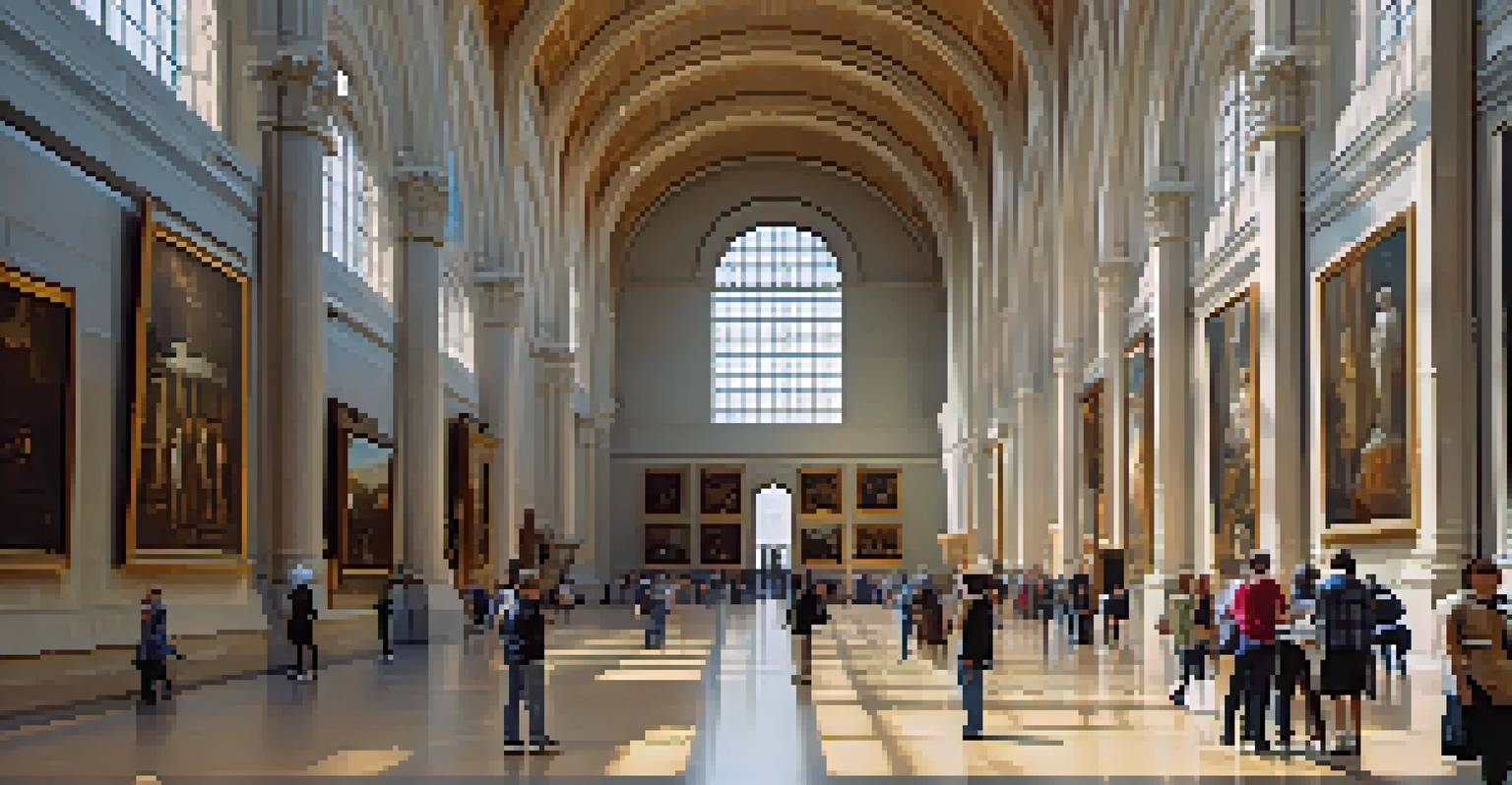 The Great Hall inside The Metropolitan Museum of Art, showcasing visitors exploring the art in a bright and spacious environment.
