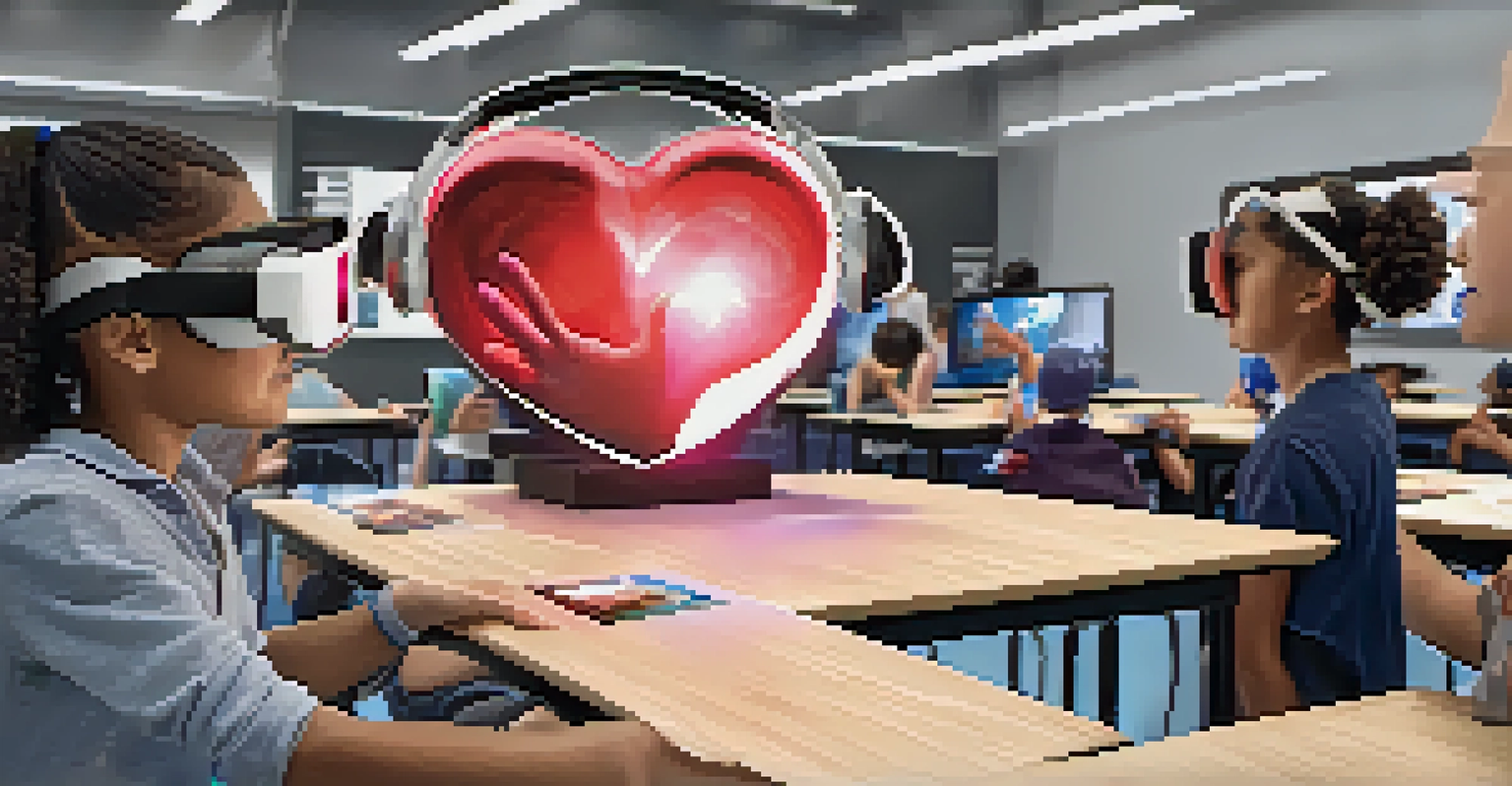 A student engaged with a virtual reality application depicting the human body in 3D, showcasing their interaction and curiosity.