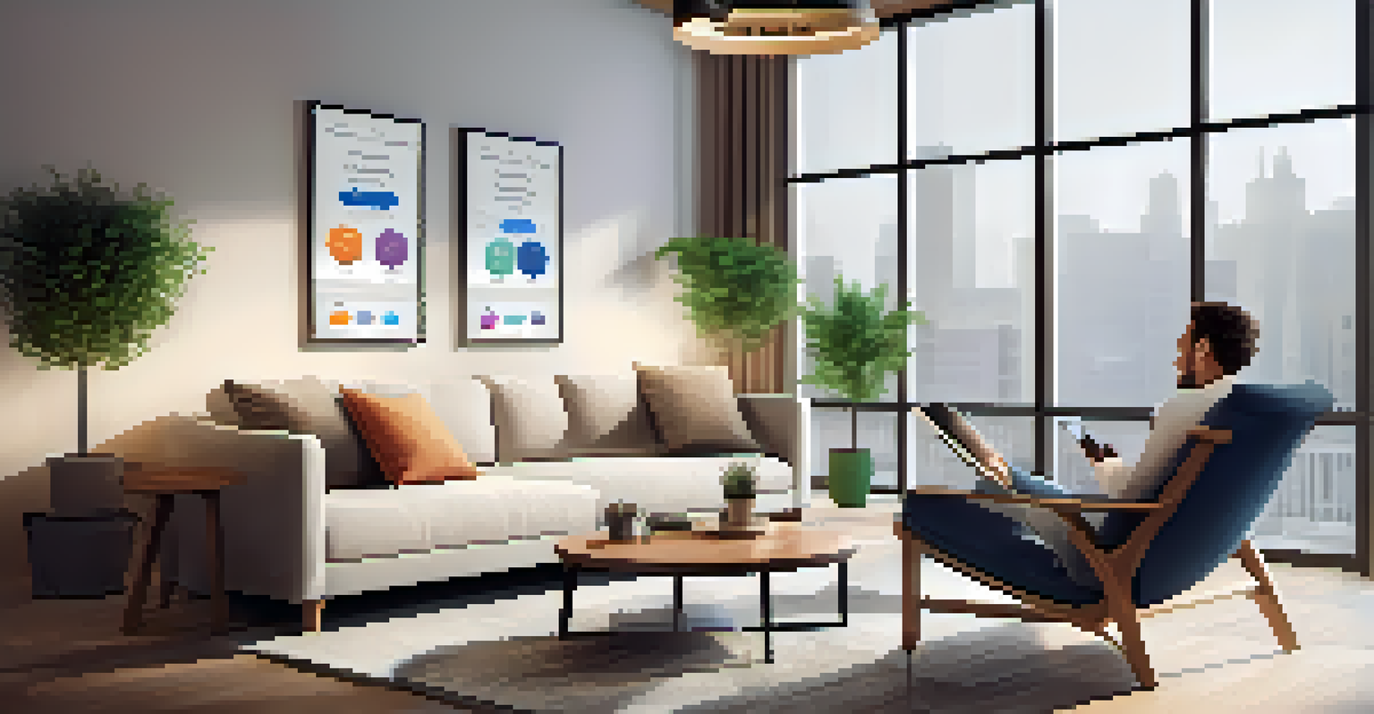 An employee using a mental health app on their smartphone in a cozy office corner, surrounded by warm lighting and motivational quotes.